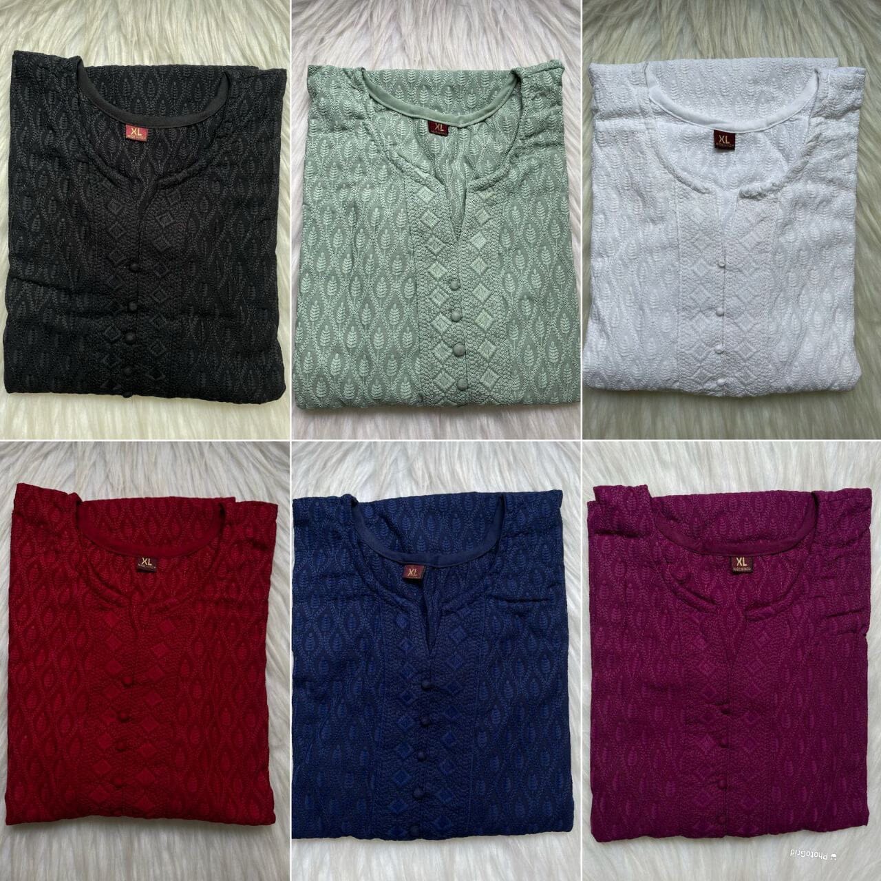 Rayon Schiffli Kurti in 6 colors Kurti Shopin Di Apparels