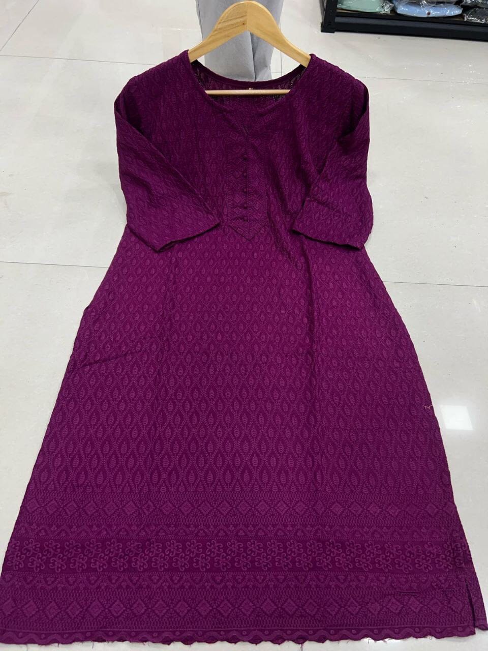 Rayon Schiffli Kurti in 6 colors Kurti Shopin Di Apparels