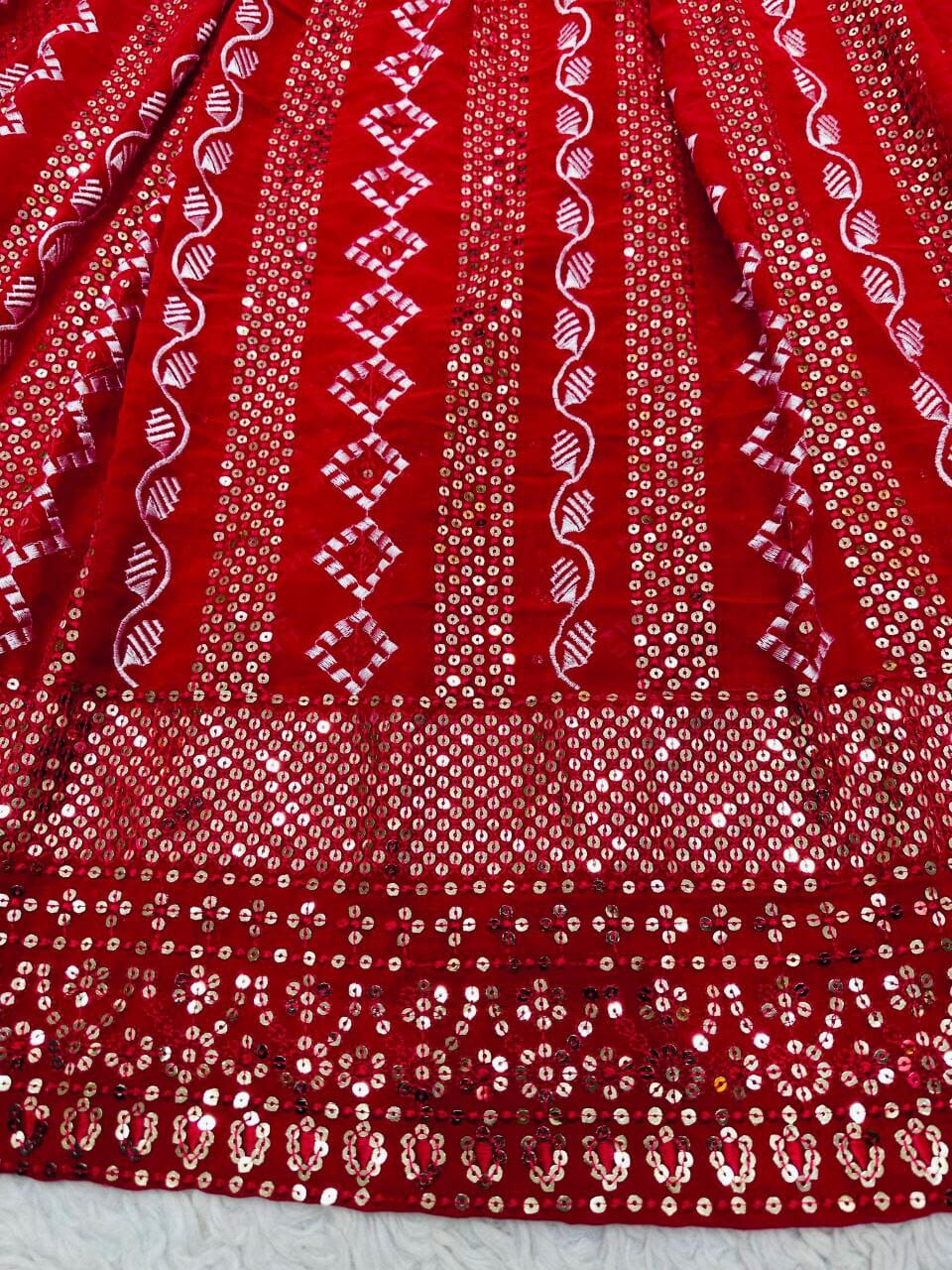 Red Sequence Work Sleeveless Gown Designer Gown Shopin Di Apparels