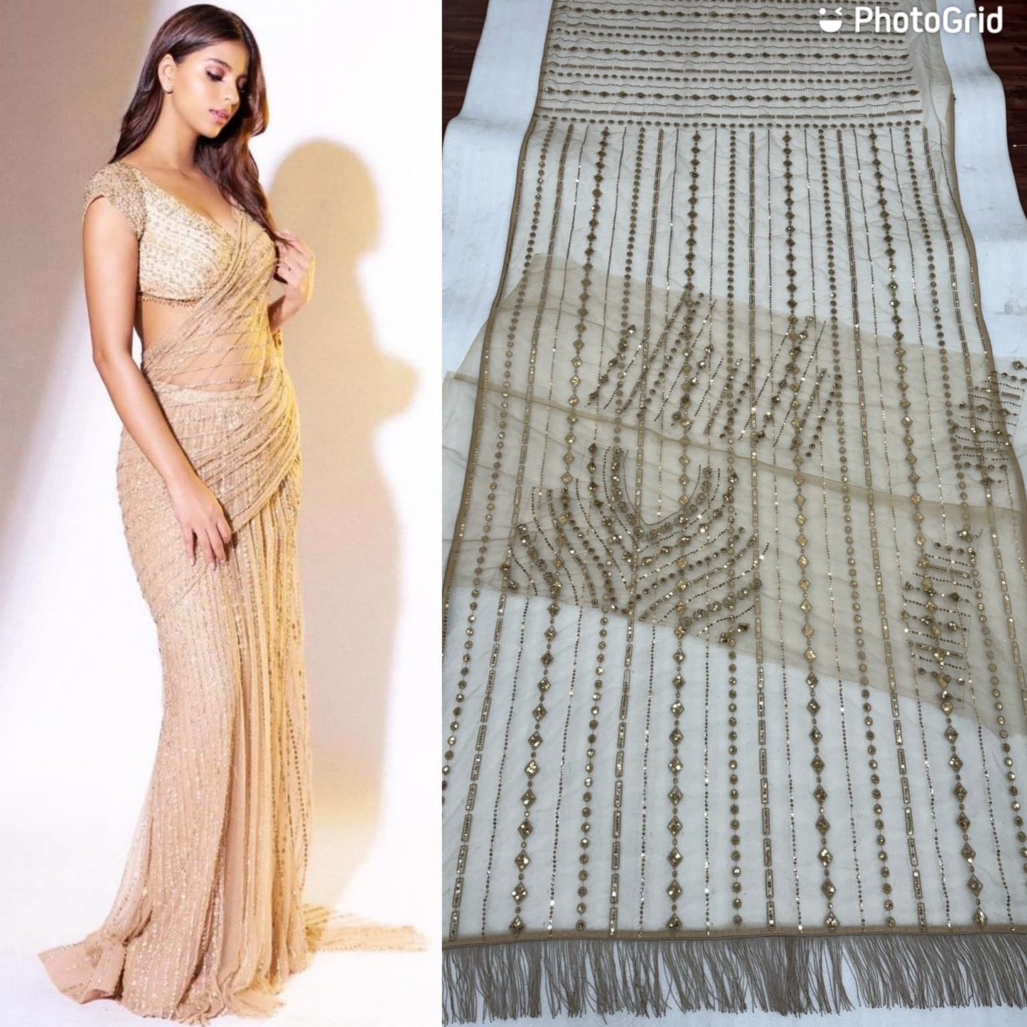 Shana Khan Bollywood Sequence work Saree Designer saree Shopin Di Apparels