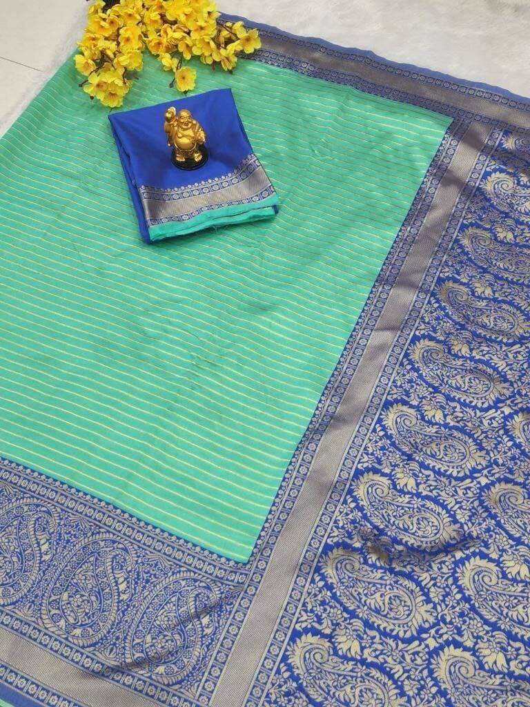 Sneha Blue Soft Lichi Silk Saree Silk Saree Shopin Di Apparels