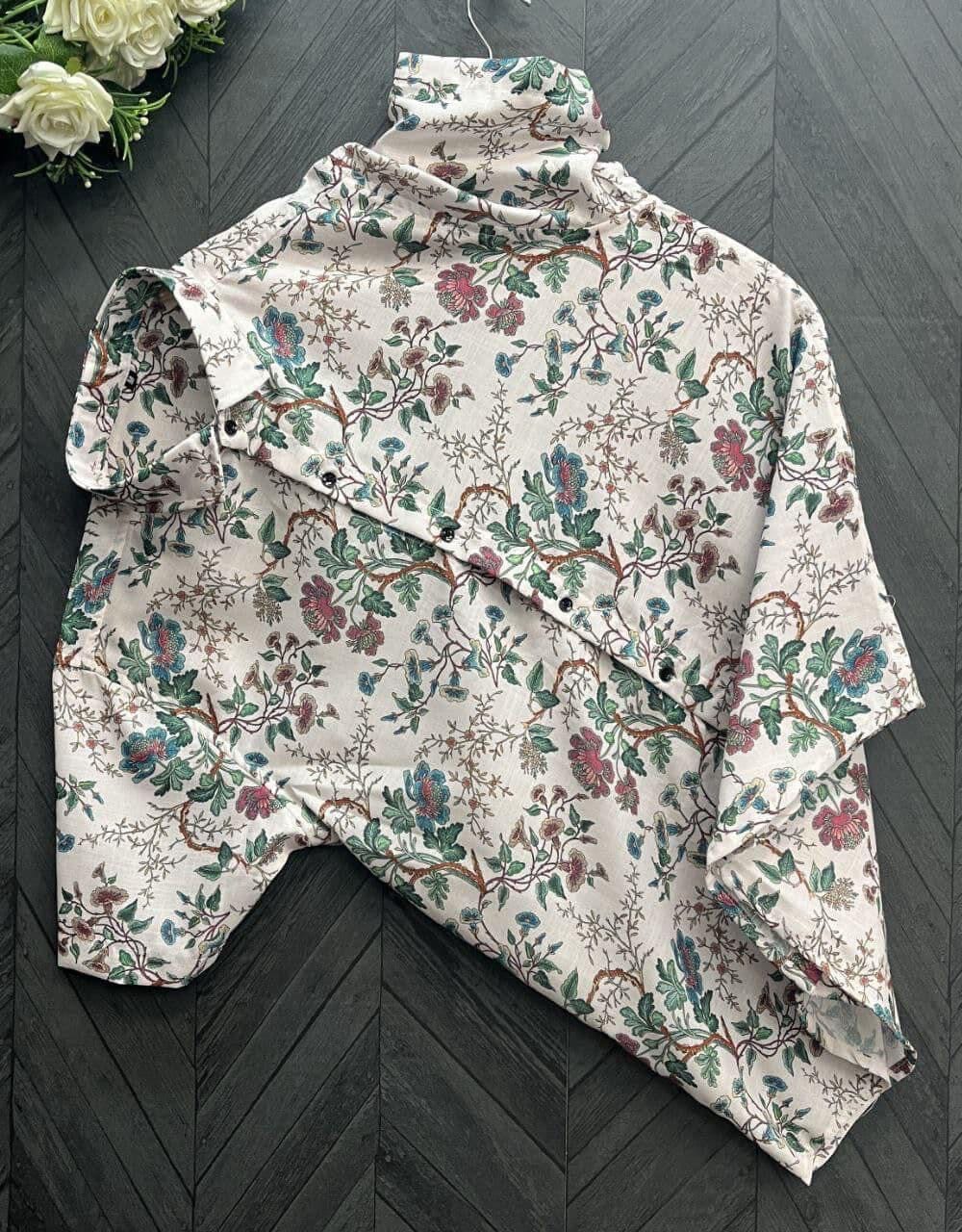 White Floral Men’s Short Sleeve Cotton Shirt Men’s Shirt Shopin Di Apparels