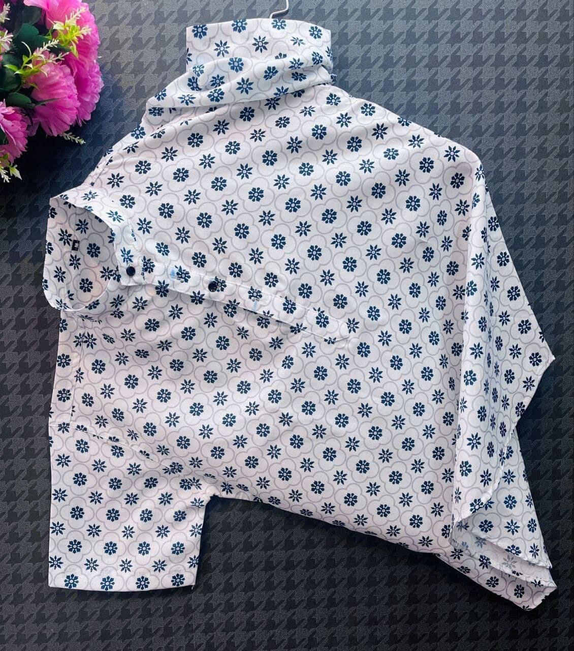 White Men’s Short Sleeve Cotton Shirt Men’s Shirt Shopin Di Apparels