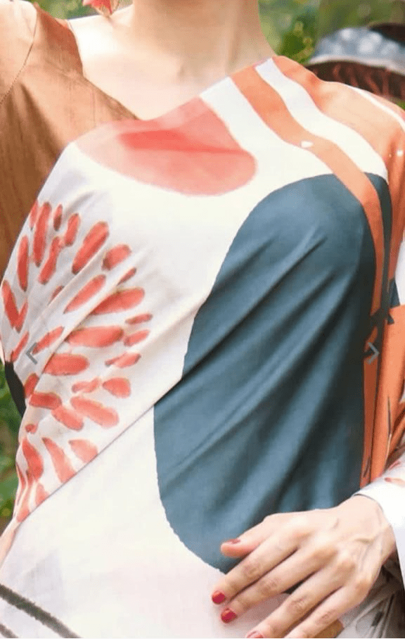 White multi color Satin Silk Saree with Blouse Satin Saree Shopin Di Apparels