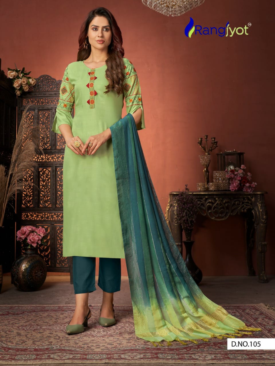 105 Rangyot Festive wear Rayon Readymade Suit Designer Suits Shopindiapparels.com