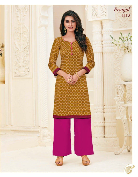 1113 Pranjul Pari Designer Cotton Kurti Kurtis Pranjul