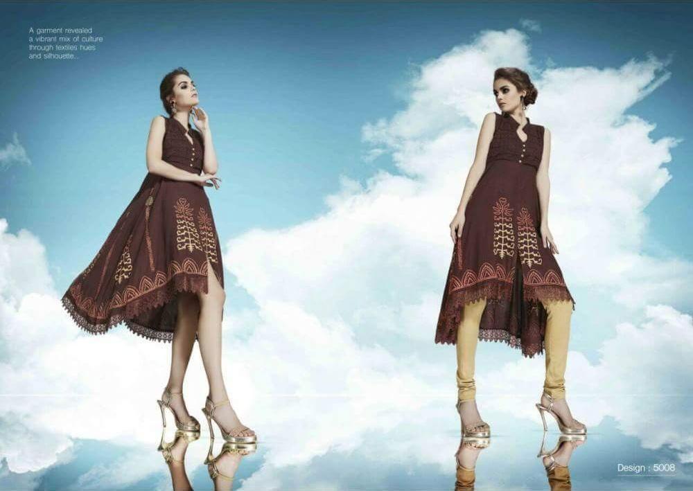 Brown Rayon Lace Anarkali Dress - Shopindiapparels.com