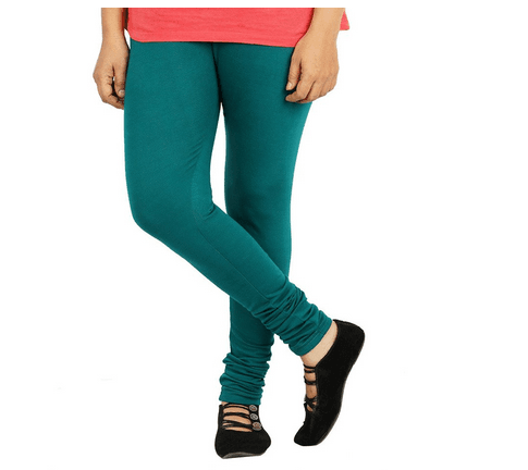 Dark Sea Green Plain Lycra Leggings - Shopindiapparels.com