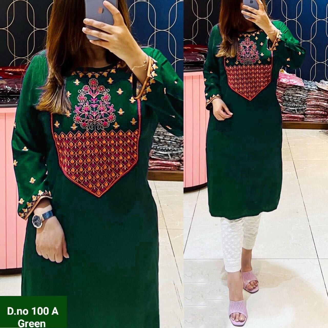 Designer Embroidered Kurti with Chikankari White Pant Set in 5 colors Kurti with Pant Shopin Di Apparels