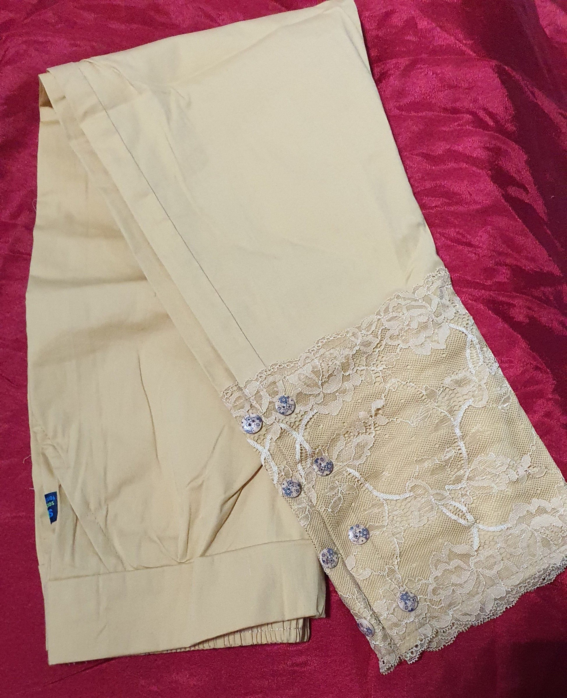 Designer Lace Cotton Lycra Pants in 5 colors Cotton Lycra Pants Shopindiapparels.com Skin