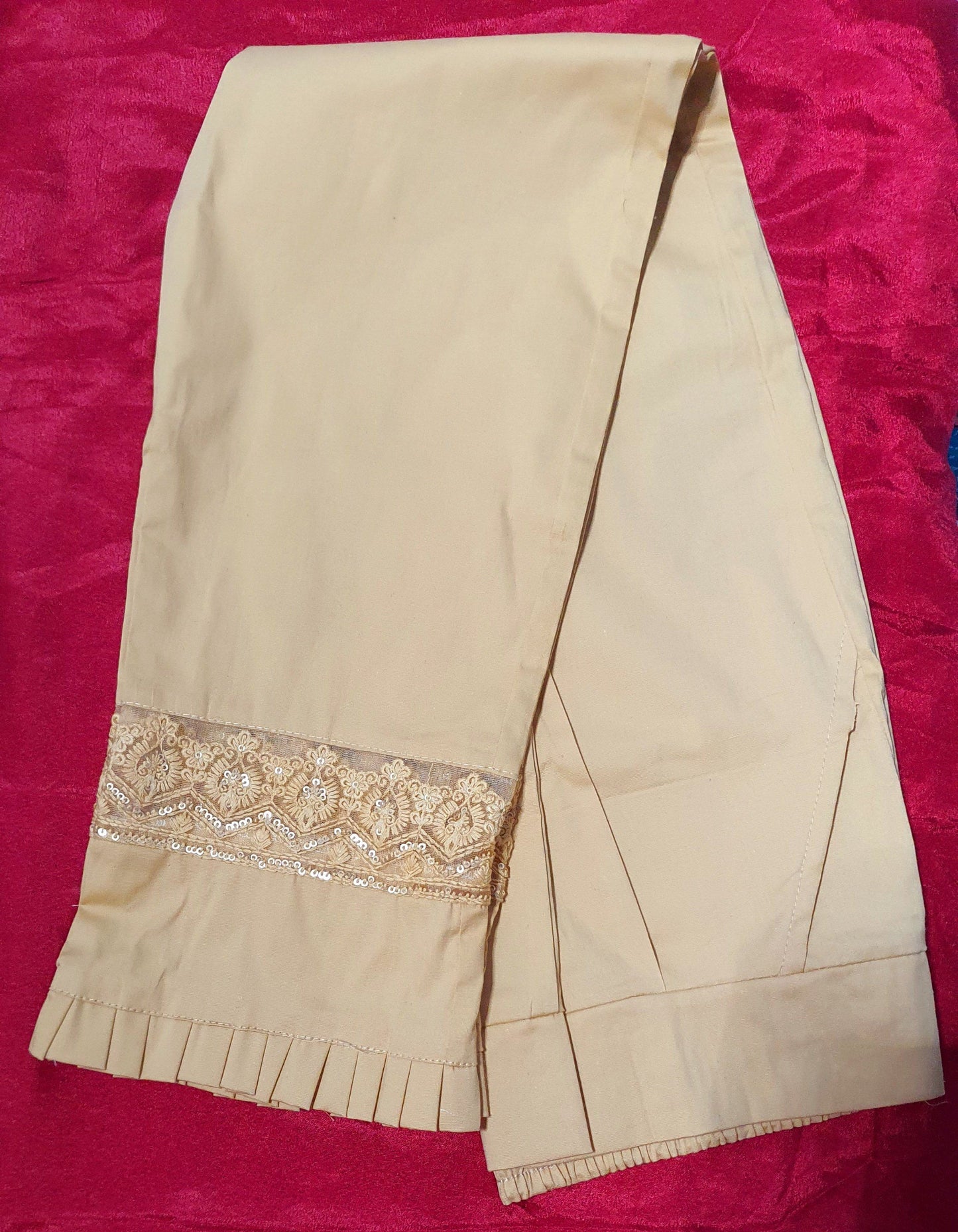 Designer Lace Embroidered Cotton Lycra Pants in 5 colors Cotton Lycra Pants Shopindiapparels.com Skin