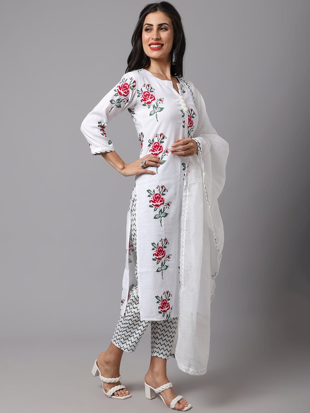 Dhruvi 22 Fancy Kurti With Bottom Dupatta Kurti with Dupatta and Bottom shopindi.sg