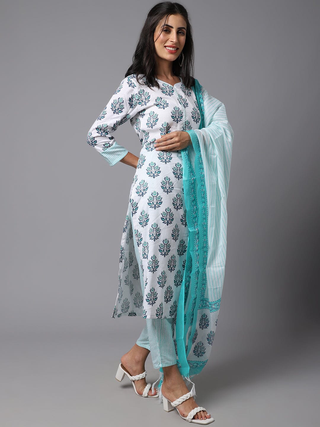 Dhruvi 23 Fancy Kurti With Bottom Dupatta Kurti with Dupatta and Bottom shopindi.sg