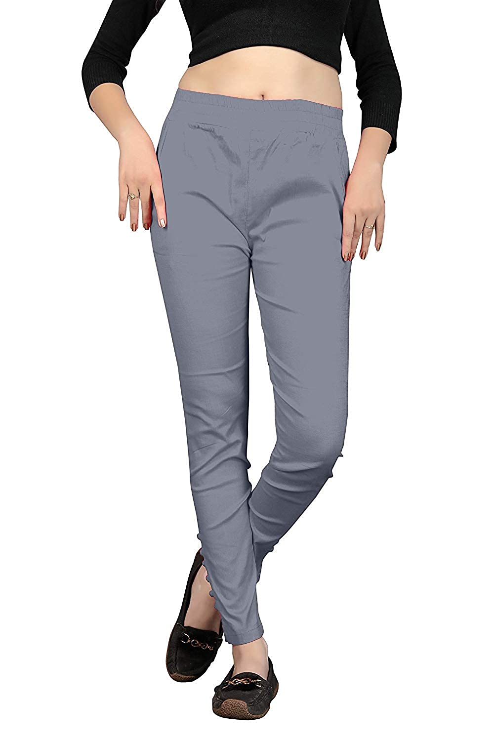 Grey Cotton Lycra Potli Pants Shopindiapparels.com
