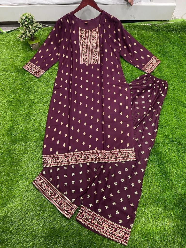 Heavy Rayon Printed Kurti and Plazzo Set Kurti with Plazzo Shopindiapparels.com