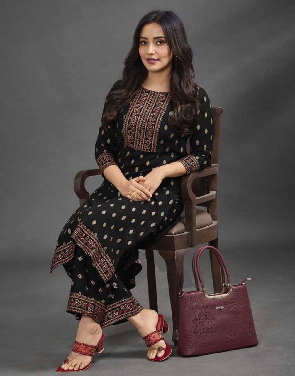 Heavy Rayon Printed Kurti and Plazzo Set Kurti with Plazzo Shopindiapparels.com