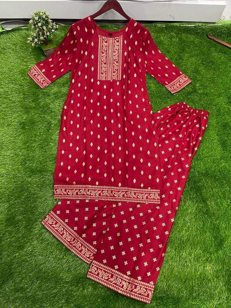 Heavy Rayon Printed Kurti and Plazzo Set Kurti with Plazzo Shopindiapparels.com