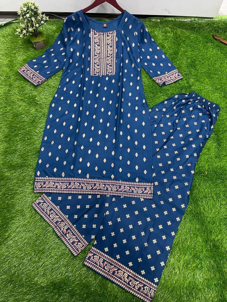 Heavy Rayon Printed Kurti and Plazzo Set Kurti with Plazzo Shopindiapparels.com