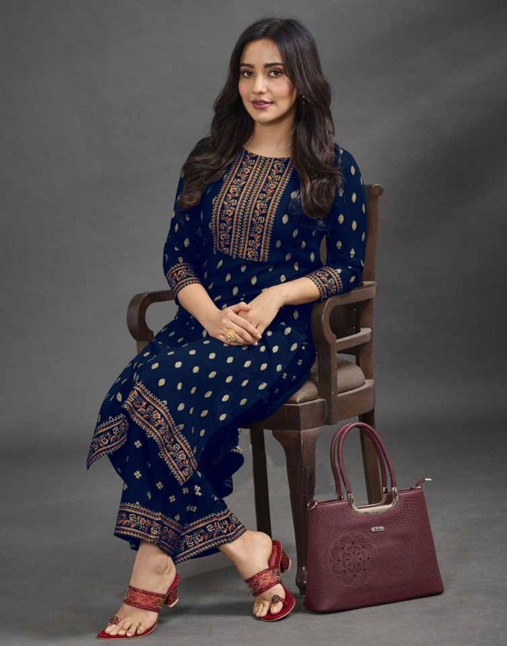 Heavy Rayon Printed Kurti and Plazzo Set Kurti with Plazzo Shopindiapparels.com