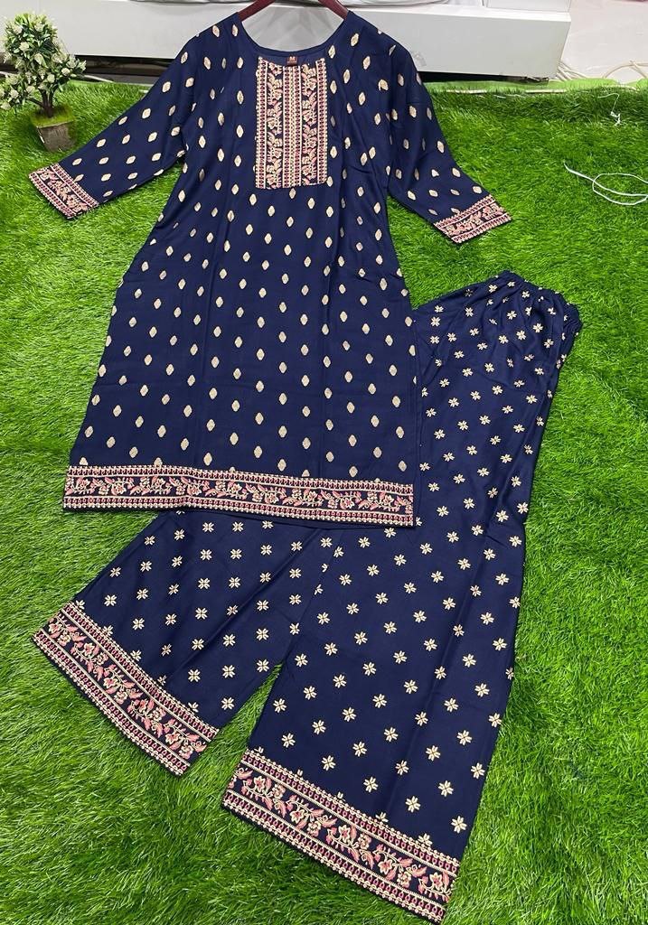 Heavy Rayon Printed Kurti and Plazzo Set Kurti with Plazzo Shopindiapparels.com
