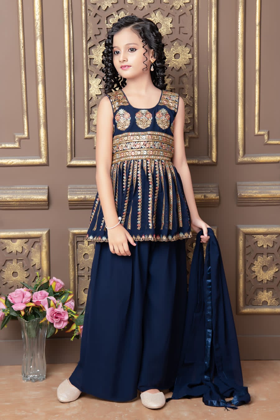 Kid's Trendy Designer Georgette Sharara Suit Kid's Suits Shopindiapparels.com