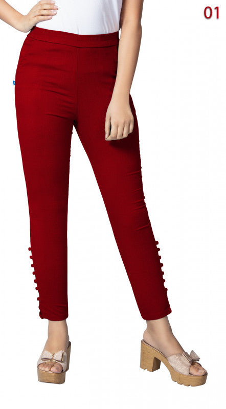Maroon Cotton Lycra Potli Pants Shopindiapparels.com