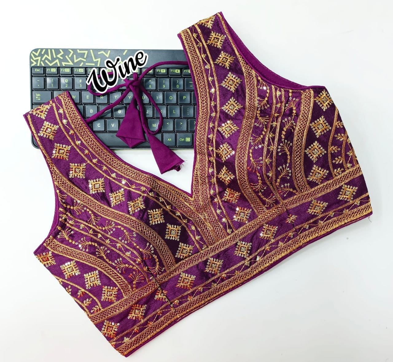 Peacock Fantam Silk Sequence Readymade Blouse in 12 colors Readymade Blouse Shopindiapparels.com Purple