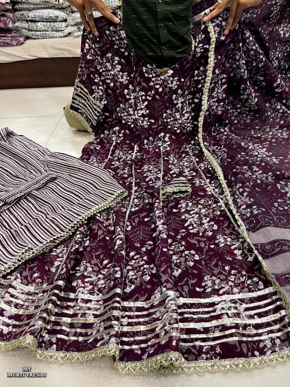 Pure Cotton Sharara Fancy Designer Suit Designer Suits shopindi.sg