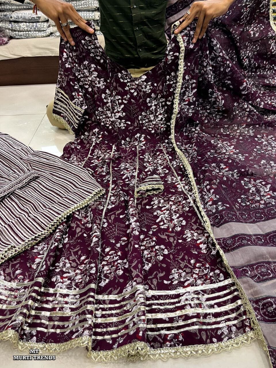 Pure Cotton Sharara Fancy Designer Suit Designer Suits shopindi.sg