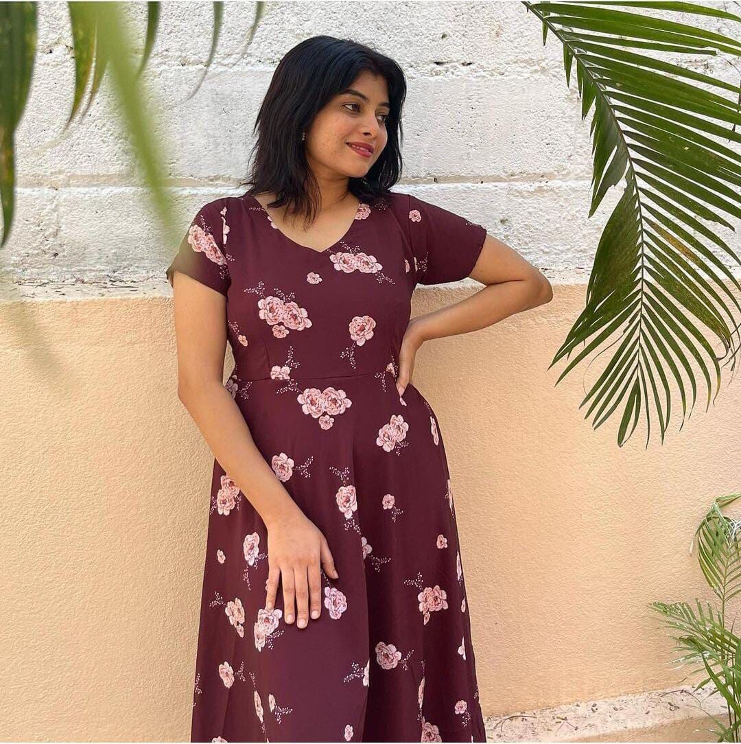 Purple Georgette Printed Anarkali Maxi Gown Gowns Shopin Di Apparels