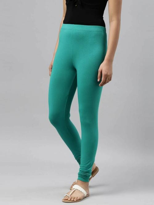 Sea Green Plain Lycra Leggings Shopindiapparels.com