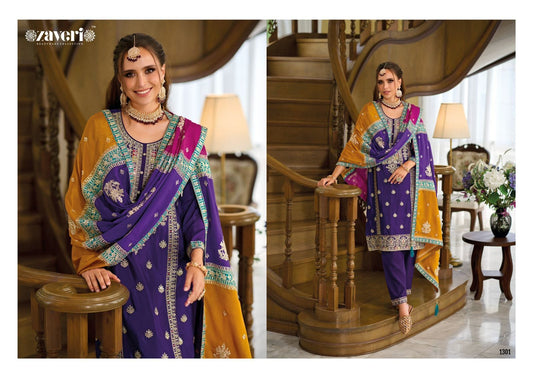 1301 Heavy Chinon with Embroidered Designer Readymade Suit Ready Made Designer Suits Shopin Di Apparels 