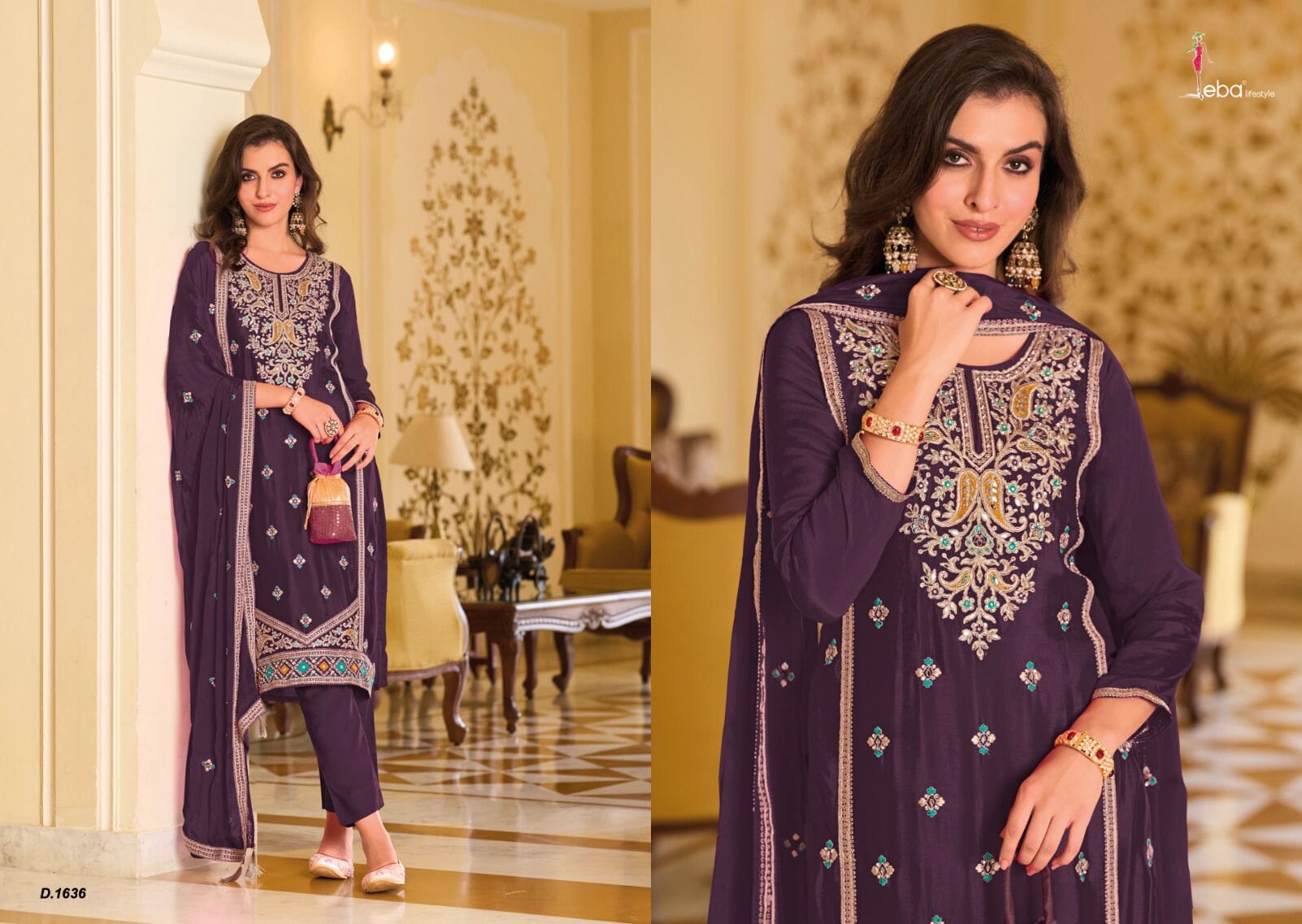 1636 Jiana Premium Silk Designer Salwar Kameez Designer Suits Eba 