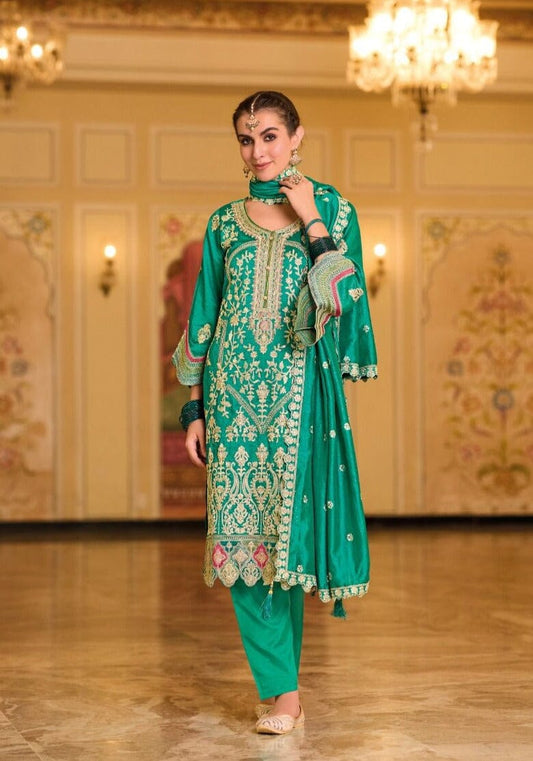 1639 Heavy Embroidery Premium Silk Ready Made Designer Suit Designer Suits Shopin Di Apparels 