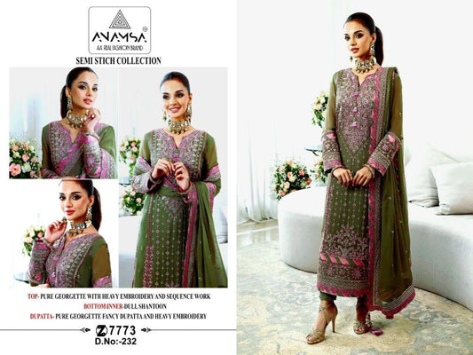 232 Pure Georgette Sequence Work Premium Pakistani Designer Suit Designer Suits Shopin Di Apparels 