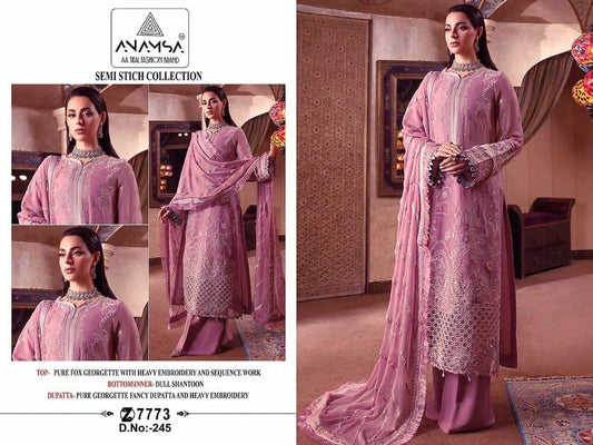 245 Heavy Georgette Sequence Work Premium Pakistani Designer Suit Designer Suits Shopin Di Apparels 