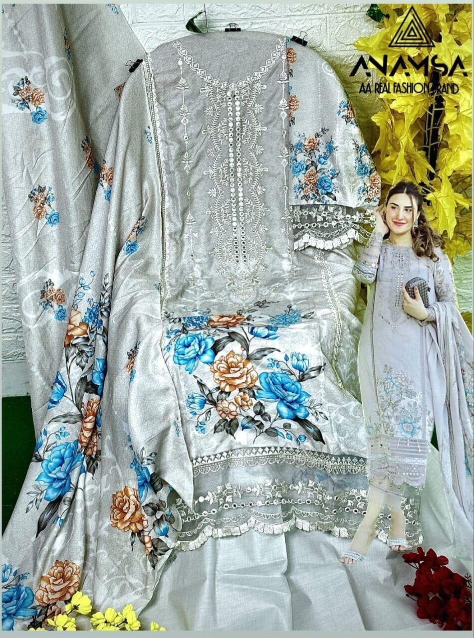 269 Muslin Cotton Heavy Embroidered Premium Pakistani Designer Suit Designer Suits Shopin Di Apparels 