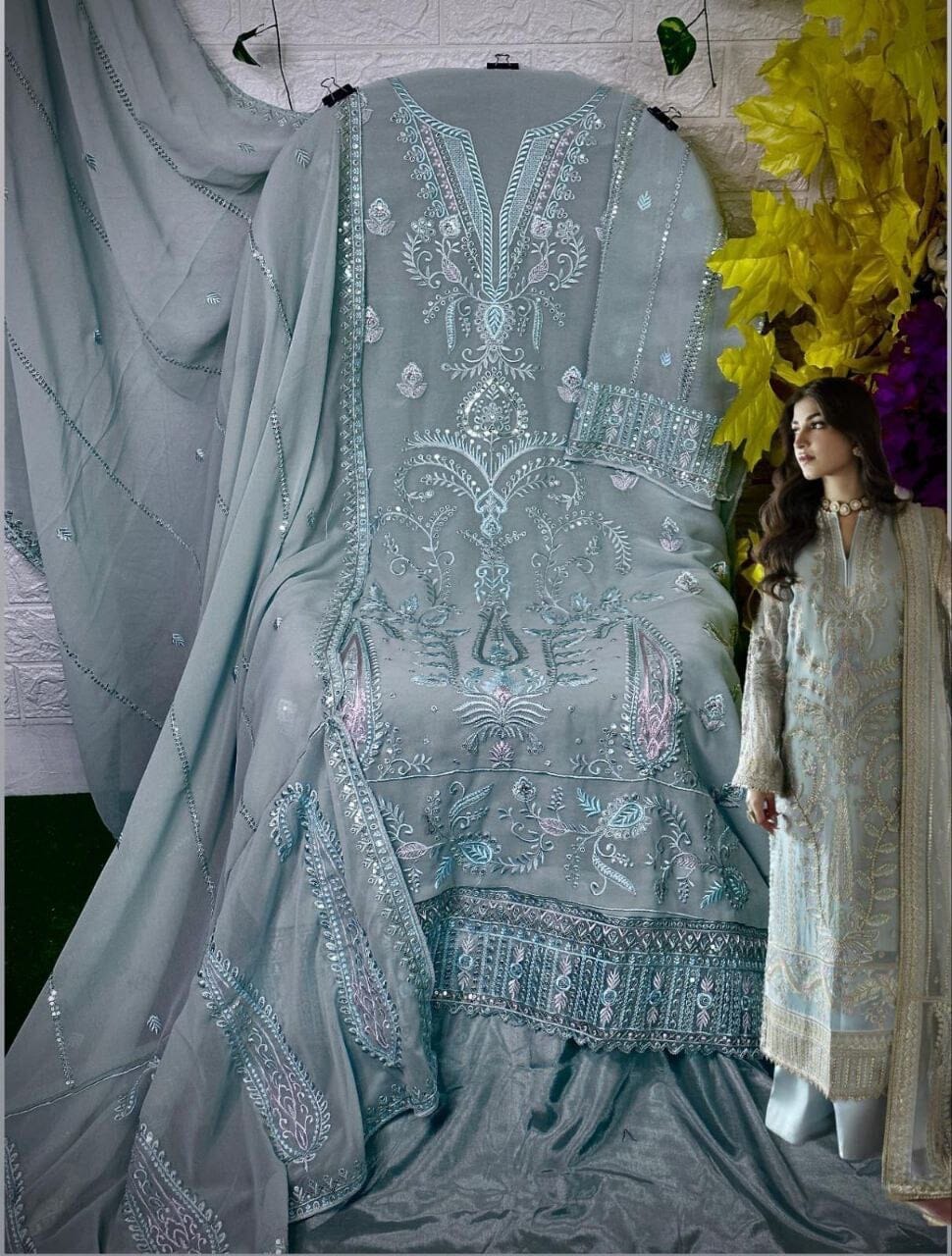 276 Heavy Georgette Diamond Work Premium Pakistani Designer Suit Designer Suits Shopin Di Apparels 