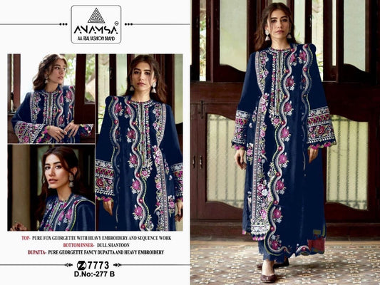 277B Heavy Georgette Diamond Work Premium Pakistani Designer Suit Designer Suits Shopin Di Apparels 