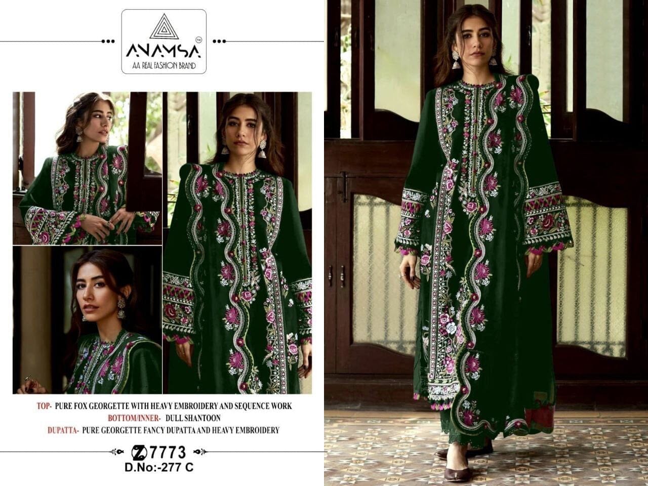 277C Heavy Georgette Diamond Work Premium Pakistani Designer Suit Designer Suits Shopin Di Apparels 