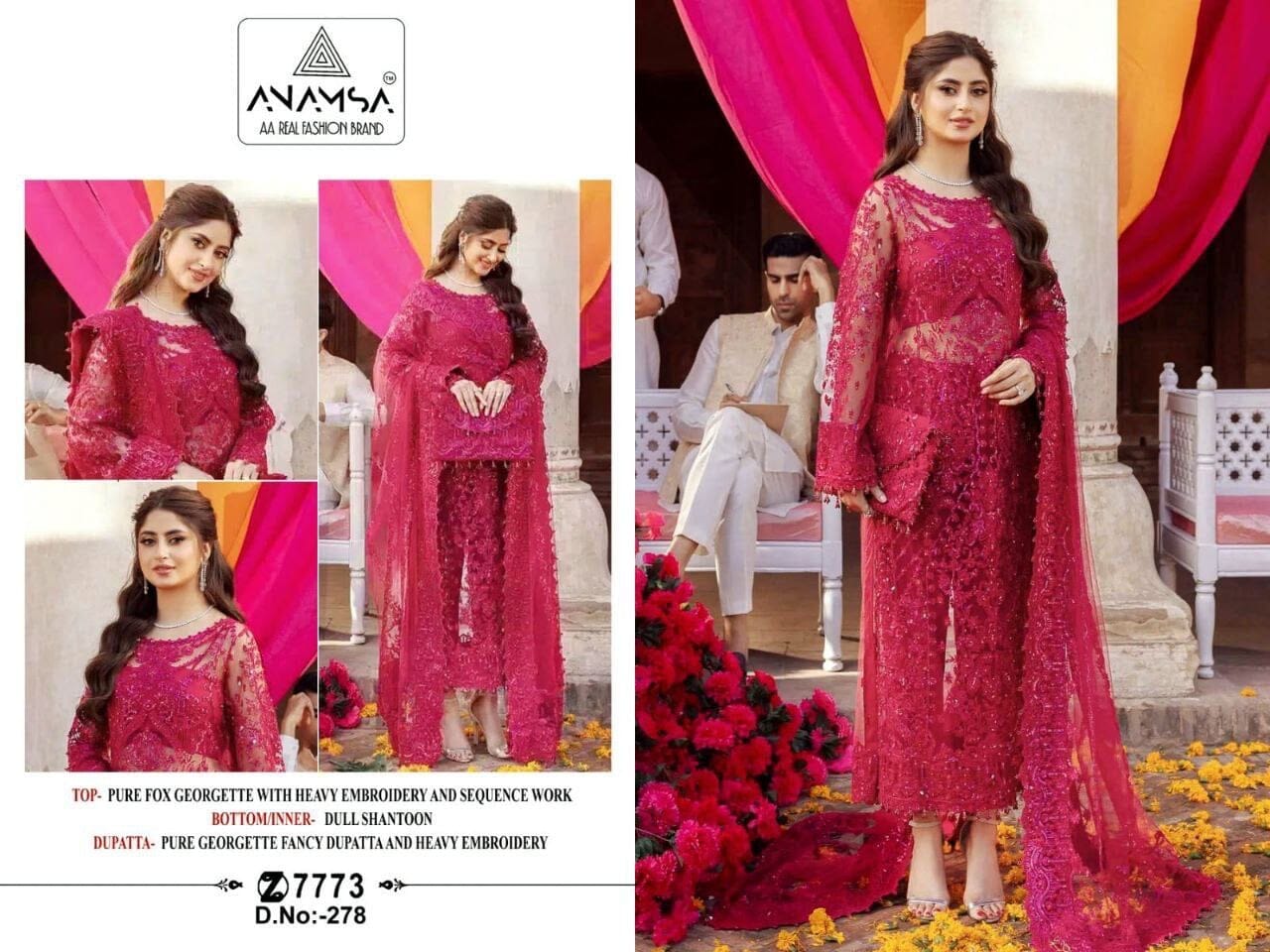 278 Heavy Georgette Diamond Work Premium Pakistani Designer Suit Designer Suits Shopin Di Apparels 