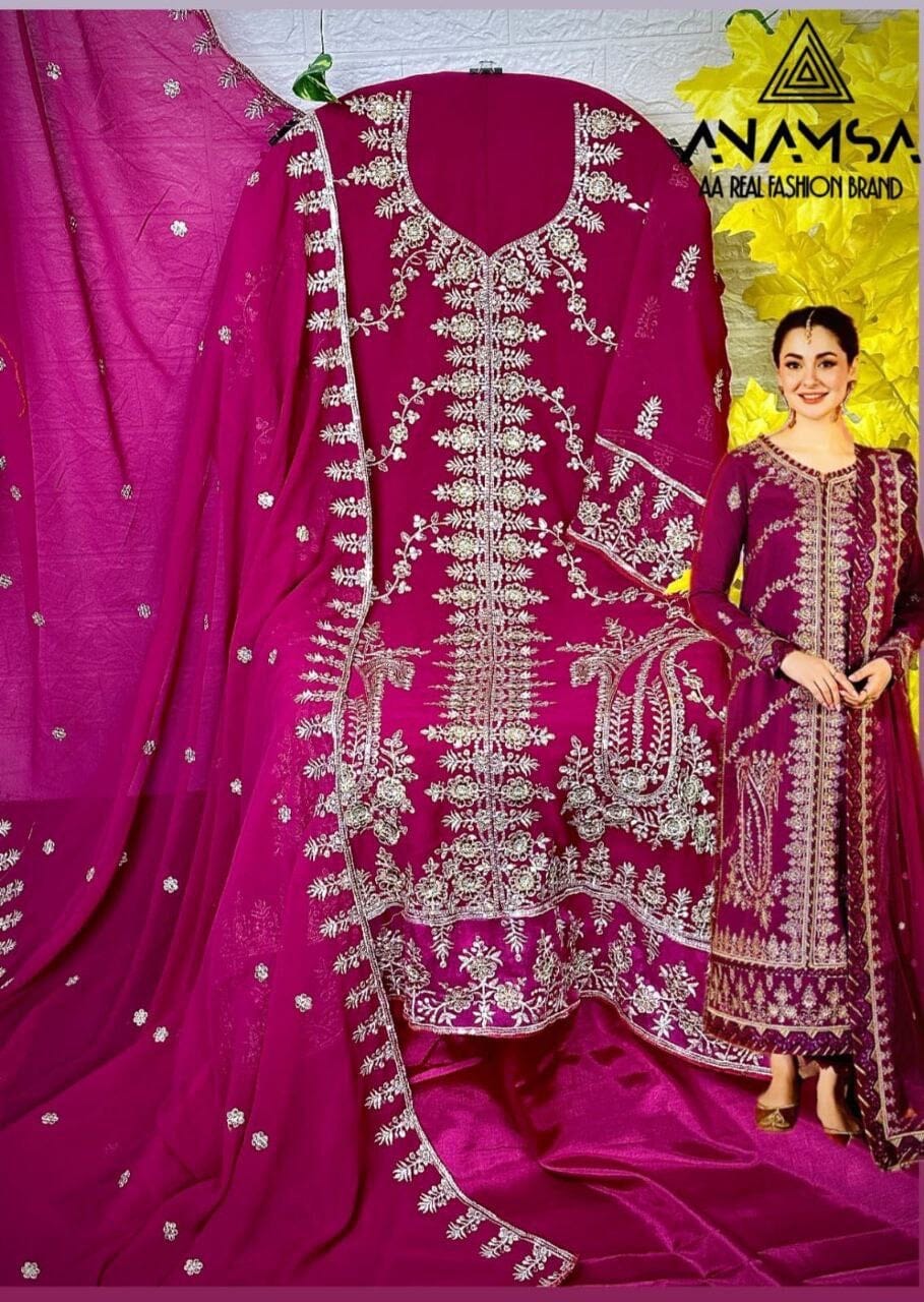 287 Heavy Georgette Sequence Work Premium Pakistani Designer Suit Designer Suits Shopin Di Apparels 