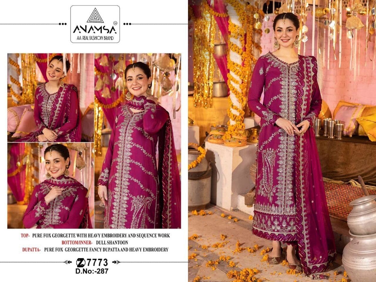 287 Heavy Georgette Sequence Work Premium Pakistani Designer Suit Designer Suits Shopin Di Apparels 