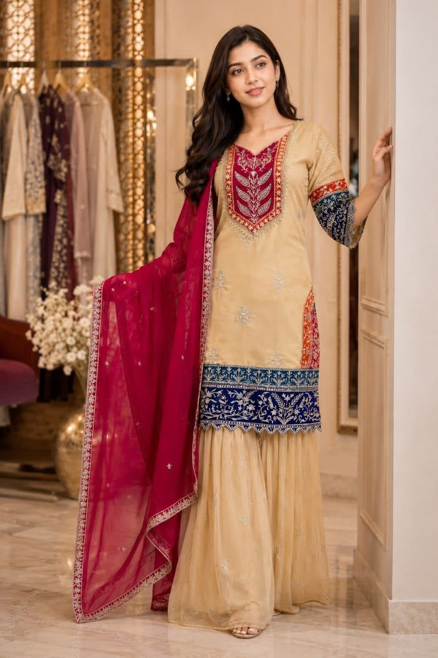 Rangoli Silk Designer Palazzo Set