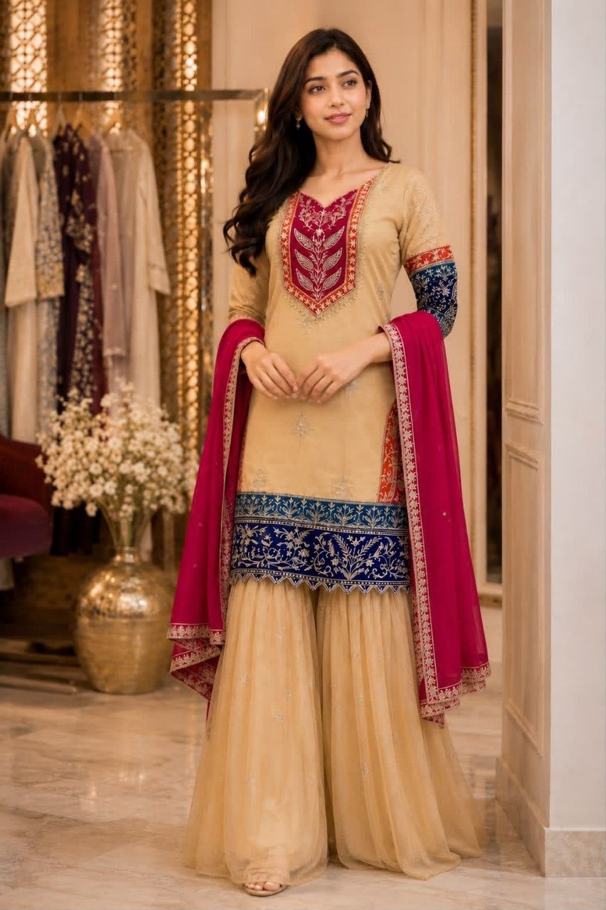 Rangoli Silk Designer Palazzo Set