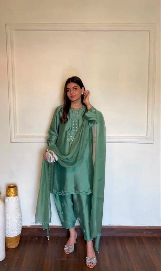 American Silk Designer Palazzo Set Ready to wear Designer Suits Shopin Di Apparels 