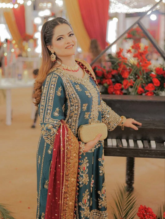 Chinon Silk Sequence Work Party Wear Palazzo Suit Ready to Wear Designer Suits Shopin Di Apparels 