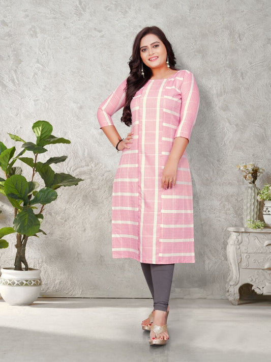 Cotton Flex Kurti with White Stripes in 4 cute colors Kurti Shopin Di Apparels 