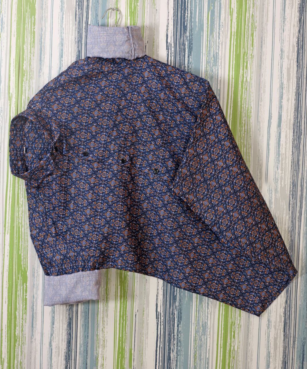 Dark Blue Men’s Short Sleeve Cotton Printed Shirt Men’s Shirt Shopin Di Apparels 