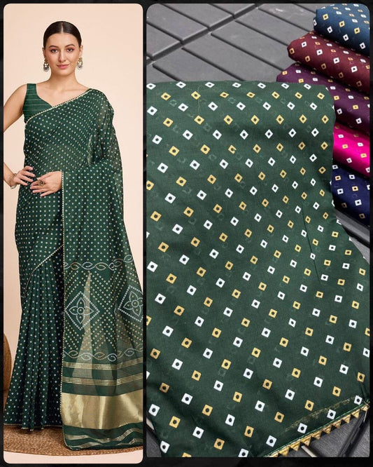 Dark Green Silver Zari Weaving Pattu Border Soft Silk Kalamkari Printed Saree Designer Saree Shopin Di Apparels 